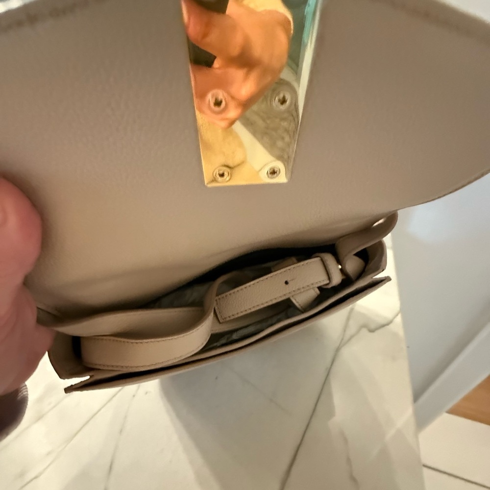 DeMellier Cream Crossbody Bag with Silver Hardware